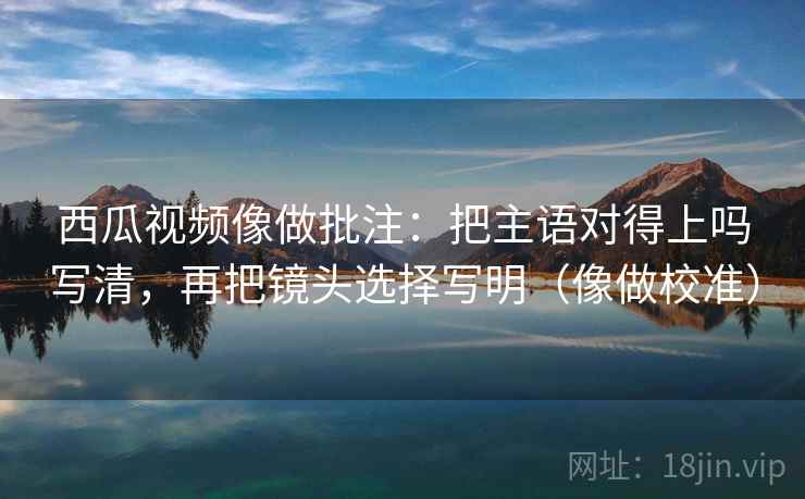 西瓜视频像做批注：把主语对得上吗写清，再把镜头选择写明（像做校准）  第2张