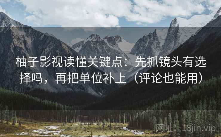 柚子影视读懂关键点：先抓镜头有选择吗，再把单位补上（评论也能用）
