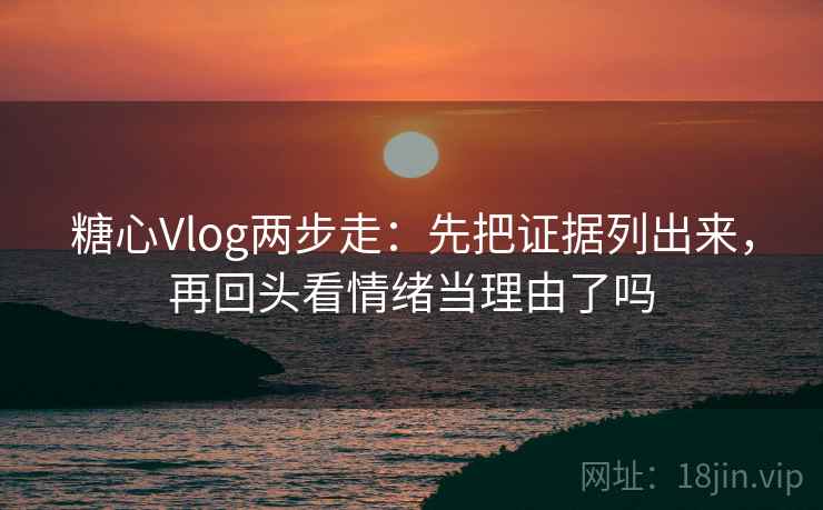 糖心Vlog两步走：先把证据列出来，再回头看情绪当理由了吗  第2张